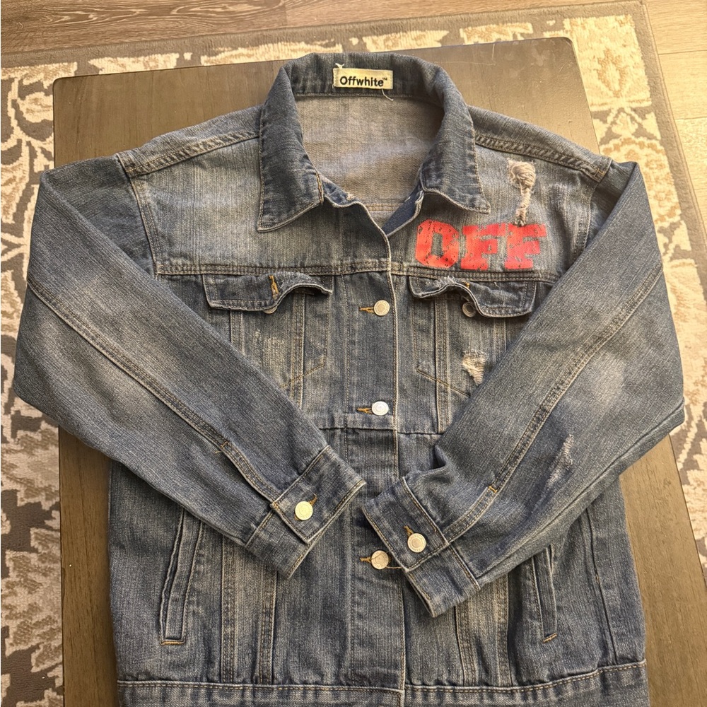 Off-White  Jean Jacket - Blue and Red